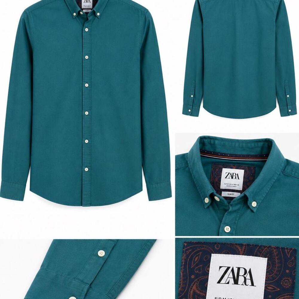 Classic zara slim fit button down shirt size medium